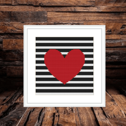Valentine's Day cross Stitch Pattern PDF,  easy cross stitch chart, statement cross stitch, heart love xstitch