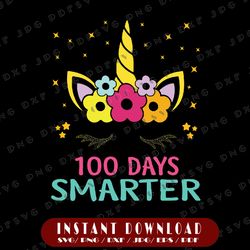 100 Days of School Svg, School Cut File, 100 Days Smarter Svg, School Clipart Svg, Png, Dxf