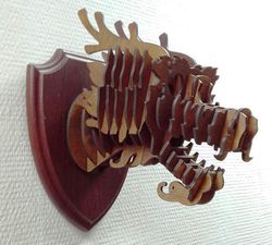 Digital Template Cnc Router Files Cnc Dragon Head Files for Wood Laser Cut Pattern
