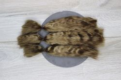 Mohair doll hair 0.35 oz color dark brown-ash blonde organic locks angora barbie Reborn Blythe Bjd Bullip