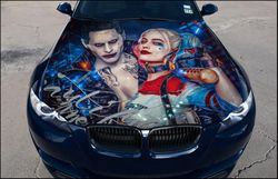 Vinyl Car Hood Wrap Full Color Graphics Decal Harley Quinn Joker Suicide Squad Sticker