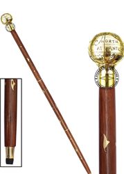 Brass Skull Damage Style Head Handle Wooden Walking cane-Walking Stick-Cane 3 Part Open Accessories Spare Part GIFT
