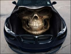 Vinyl Car Hood Wrap Full Color Graphics Decal Death Face Skull Sticker