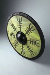 Wooden Viking Shield 30" Norse Compass Design round Shape Battle Ready Ripleca ShieldsChristmas Gift