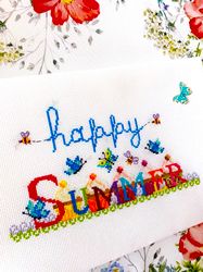 HAPPY SUMMER CUPCAKES cross stitch pattern PDF by CrossStitchingForFun Instant download, Summer cross stitch pattern PDF
