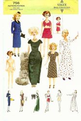 Digital Vintage Patterns Vogue 7421 clothes for Dolls size 11 1/2 inches