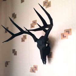 A DEER SKULL made of paper. a template made of paper. do it yourself