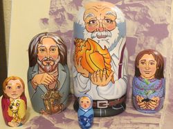 Old man matryoshka doll - life path nesting dolls - custom wooden russian dolls personalized