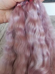 Mohair Doll hair pink color 8-10" in 10 grams (0.35 oz) Doll Hair for wig Angora goat dyed extra long locks wig doll