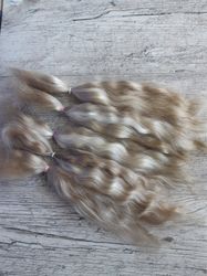 Mohair Doll hair light color 8-10" in 10 grams (0.35 oz) Doll Hair for wig Angora goat dyed extra long locks wig doll
