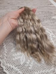Mohair Doll hair blond color 8-10" in 10 grams (0.35 oz) Doll Hair for wig Angora goat dyed extra long locks wig doll