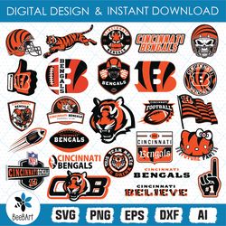 Cincinnati Bengals Svg, NFL Teams, NFL Svg, Football Teams Svg, Clipart Bundle, Cutting File