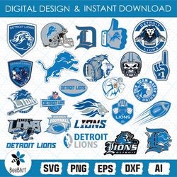 Detroit Lions Svg, NFL Teams, NFL Svg, Football Teams Svg, Clipart Bundle, Cutting File