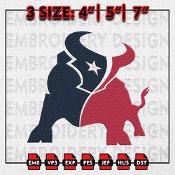 NFL Houston Texans Logo Embroidery file, NFL Texans, NFL teams Embroidery Designs, Machine Embroidery, Instant Download