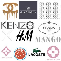 Logo Brand Bundle Svg, Chanel Svg, Kenzo Svg, Mango Svg, Louis Vuitton Svg, Lacoste Brand Svg, Silhouette Svg Files