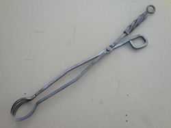 Hand forged fireplace tongs, Wrought iron, Fireplace tools, Fire pit