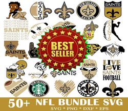 50 New Orleans Saints Svg Bundle, NFL Teams Svg, NFL svg, Football Svg, Sport bundle, Png, Jpg, Dxf