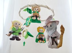 Lord of the Rings baby mobile Lord of the Rings nursery decor The hobbit decor ideas The hobbit baby nursery felt mobile