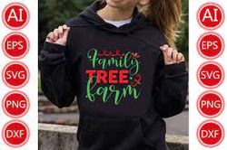 Family-tree-farm-Cristmas For  Tshirt