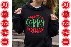 Happy-December Cristmas For Tshirt Design