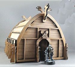Digital Template Cnc Router Files Cnc Viking House Files for Wood Laser Cut Pattern