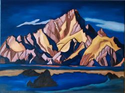 Mountain oil painting Himalayas Mountain Beautiful Landscape Mountain Art Roerich painting Mountain artwork on wall