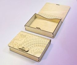 Digital Template Cnc Router Files Cnc Zippered Box Files for Wood Laser Cut Pattern