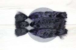 Mohair doll hair 0.35 oz color blue-black organic locks angora barbie Reborn Blythe Bjd Bullip