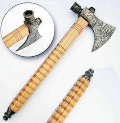 hunting axe, viking axe, with rose wood,wedding gifts for him, anniversary gifts for her, gifts for him, camping axes