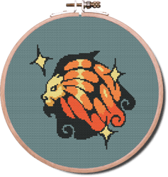 86x85 st Lion Zodiac modern cross stitch PDF pattern