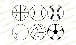 Sport ball outline svg Basketball svg Basketball outline Football outline svg Ball svg Football mom svg