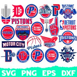 Detroit Pistons svg, Basketball Team svg, Basketball svg