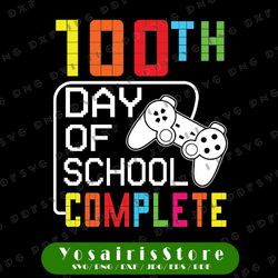 100th Day of School Complete Video Game 100 days of school SVG, 100 days boy shirt SVG, 100 days gamer boy