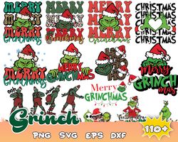 110 Grinch svg Bundle, Grinch Hand svg, Grinch Face svg, Grinch Christmas svg, svg for cricut, Instant Download