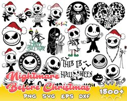1500 Nightmare Before Christmas svg, Nightmare svg, Jack skellington svg, Jack and sally svg,Instant download