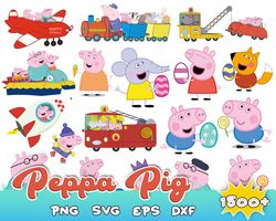 1500 Peppa Pig Svg, Peppa Pig Png, Peppa pig Alphabet, Family Peppa Pig Svg,Peppa Pig Svg Bundle, Svg files for cricut
