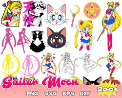 200 Sailor Moon Svg Bundle, Sailor Moon Svg, Sailor Moon Clipart, Sailor Moon Characters, Anime Clipart