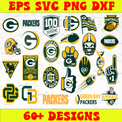 Bundle 26 Files Green Bay Packers Football team Svg, Green Bay Packers Svg, NFL Teams svg, NFL Svg, Png, Dxf, Eps