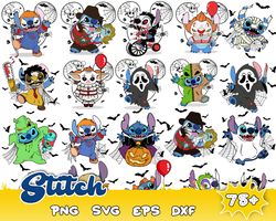 75 Stitch Bundle Horror Characters Svg, Bundle Halloween Svg, Halloween Svg, Horror Movie Svg, Cricut