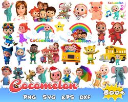 800 Cocomelon Christmas Bundle Svg, Cocomelon Png, Cocomelon Clipart, Birthday Family Png