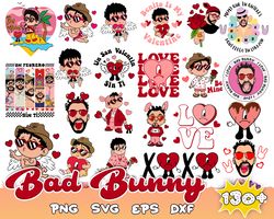 Valentine Bad Bunny Svg Png Bundle, Valentines Benito Png, Bad Bunny Valentines Png, Un San Valentin Sin Ti PNG, Digital