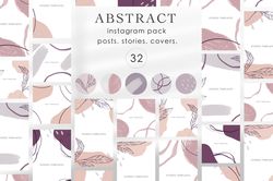 32 Pack Instagram Abstract Templates / Social Media