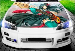Vinyl Car Hood Wrap Full Color Graphics Decal Anime Guitar  Sticker