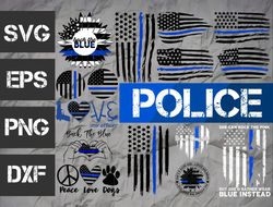 Police  SVG bundle , back in blue svg dxf eps png , police flag svg , digital downloadl