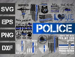 Police  SVG bundle , back in blue svg dxf eps png , police flag svg , digital download