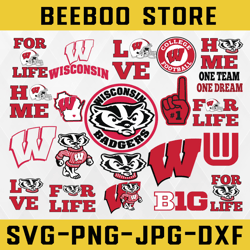 Wisconsin Badgers, Wisconsin Badgers svg, football svg NCAA Sports svg Instant Download