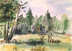 Landscape Painting for sale Original Watercolor Art