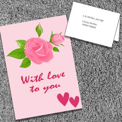 Digital Valentine's Greeting Card, Birthday Card