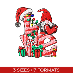 Christmas gnome, Embroidery design, Embroidery file, Pes embroidery, Gnomes embroidery, Christmas embroidery