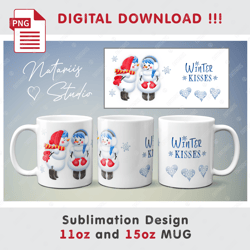 Cute Christmas Sublimation Design - 11oz 15oz MUG - Digital Mug Wrap